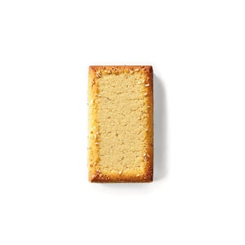 Financier with brown butter and almond flour in rectangular shape Food and culinary concept. Food isolated on transparent background.