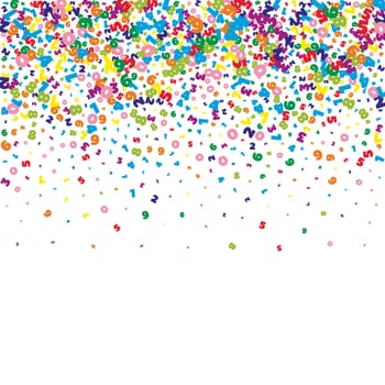 Scattered letters of latin alphabet. Colorful childish floating characters of English language. Foreign languages study concept. Back to school banner .