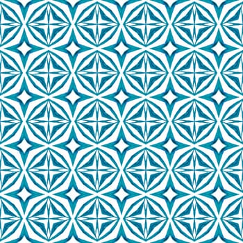 Textile ready radiant print, swimwear fabric, wallpaper, wrapping. Blue imaginative boho chic summer design. Arabesque hand drawn design. Oriental arabesque hand drawn border.