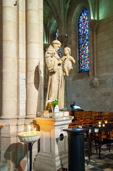 NANTES, FRANCE - SEPTEMBER 12, 2017: Basilica of Saint Nicolas, Nantes, Pays de la Loire, France