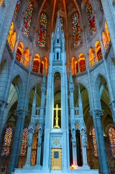 NANTES, FRANCE - SEPTEMBER 12, 2017: Basilica of Saint Nicolas, Nantes, Pays de la Loire, France