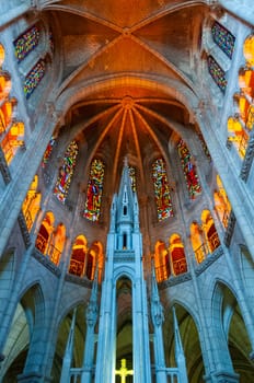 NANTES, FRANCE - SEPTEMBER 12, 2017: Basilica of Saint Nicolas, Nantes, Pays de la Loire, France