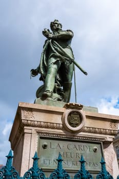NANTES, FRANCE - SEPTEMBER 12, 2017: Statue of Pierre Cambronne, General of the French Empire, Nantes, Loire-Atlantique, France