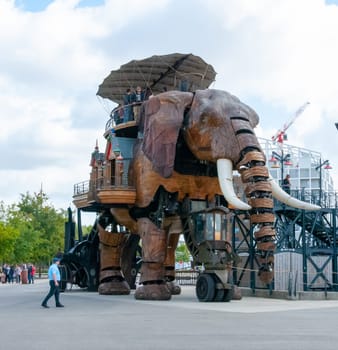 FRANCE, NANTES -  September 12, 2017:  This is a tourist attraction in Nantes, Elephant machine roaring