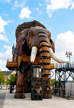 FRANCE, NANTES -  September 12, 2017:  This is a tourist attraction in Nantes, Elephant machine roaring