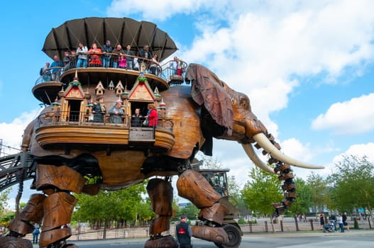 FRANCE, NANTES -  September 12, 2017:  This is a tourist attraction in Nantes, Elephant machine roaring