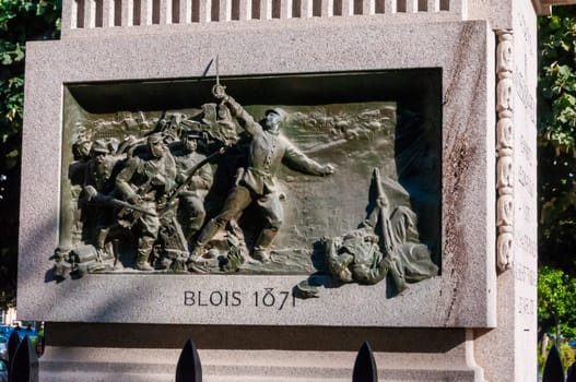 NANTES, FRANCE - SEPTEMBER 12, 2017: Statue of colonel Villebois-Mareuil in Nantes (Loire-Atlantique, France)