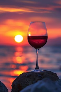 Wine by the sea. Generative AI, drink