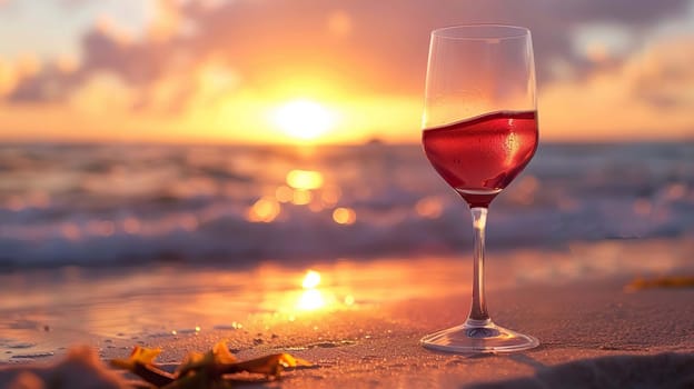 Wine by the sea. Generative AI, drink
