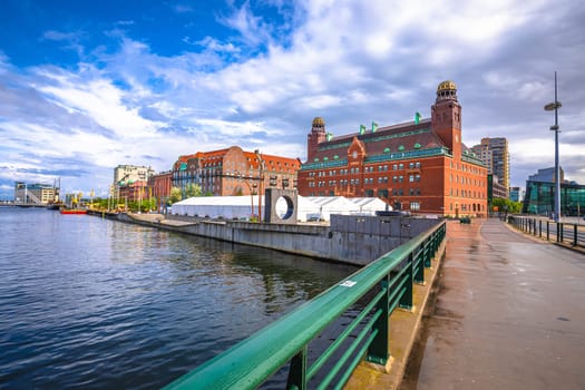 City of Malmo waterfront architecture view, Scania province of Sweden