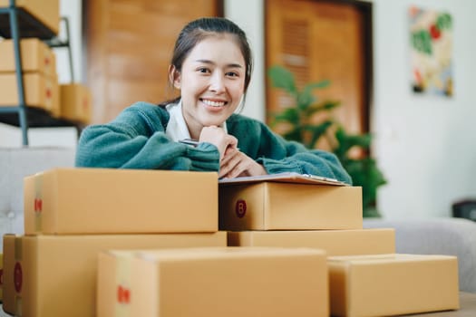 Online delivery, female small business owners are ecstatic when they see unexpected sales and customer orders in their business planning and marketing.