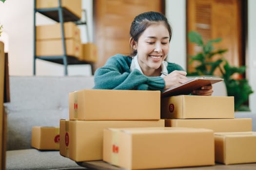 Online delivery, female small business owners are ecstatic when they see unexpected sales and customer orders in their business planning and marketing.