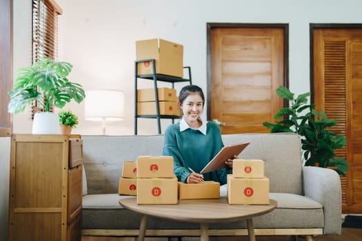 Online delivery, female small business owners are ecstatic when they see unexpected sales and customer orders in their business planning and marketing.
