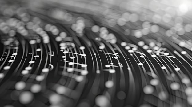 Abstract concept of allocation and optimization illustrated through musical notes on score sheet.