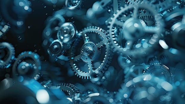 Network of Interconnected Gears Showing Dynamic Relationships Between Various Resources.