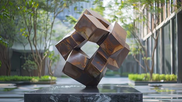 Abstract Sculpture Depicting Resource Allocation and Balance.