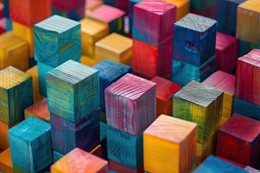 Colorful Blocks Shifting in Grid Structure - Efficiency and Resource Allocation Concept.