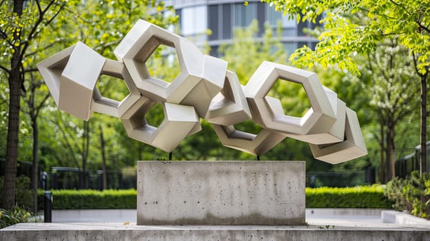 Abstract Sculpture Depicting Resource Allocation and Balance.