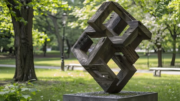 Abstract Sculpture Depicting Resource Allocation and Balance.