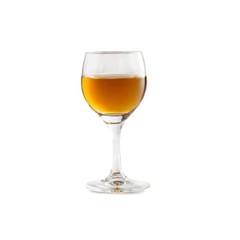 Cordial glass small and delicate holding a rich dark liqueur that coats the sides with. Drink isolated on transparent background