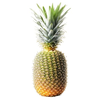 Pineapple with sliced rings and leaves exploding upwards Food and culinary concept. Food isolated on transparent background.