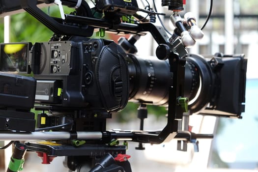 Video camera , film crew production