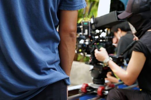 Video camera , film crew production