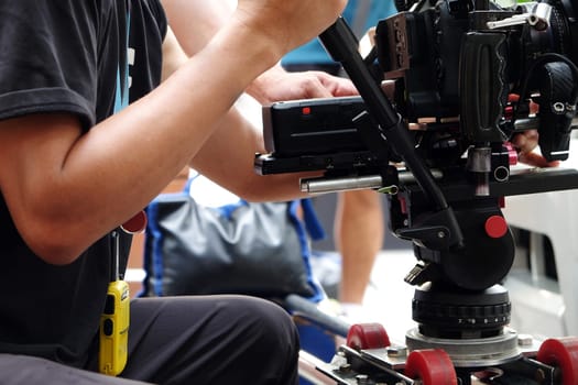 Video camera , film crew production
