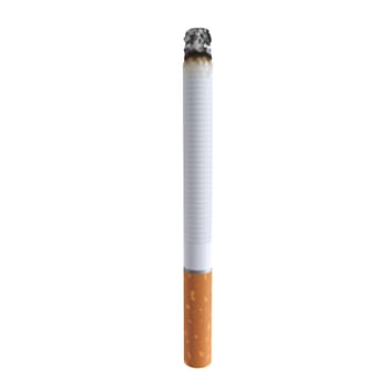 A cigarette is lit and smoking