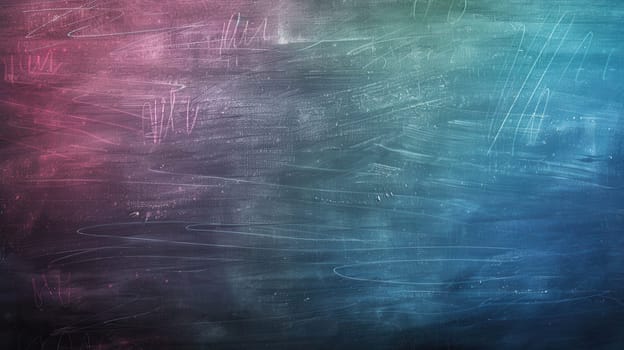 A chalkboard is filled with vibrant spirals and abstract shapes, showcasing creativity and artistic expression in a learning environment.