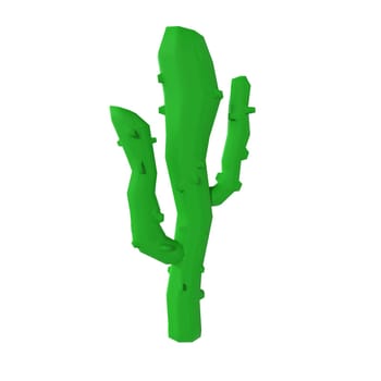 A green cactus with a green stem and green leaves