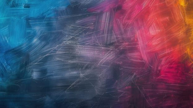 A vibrant chalkboard displays an array of colorful spirals and abstract shapes, showcasing creativity during an engaging art session.