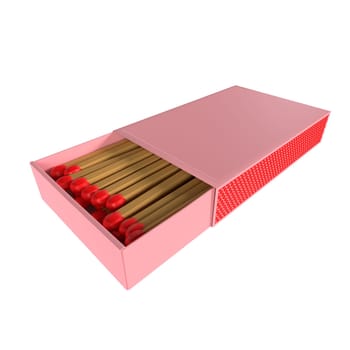 A box of matches with a red and white border
