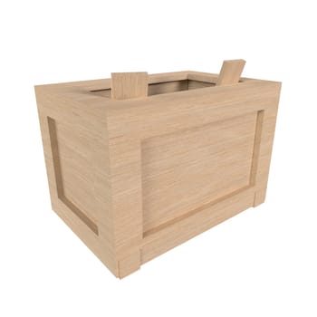 A wooden box with a hole in the middle
