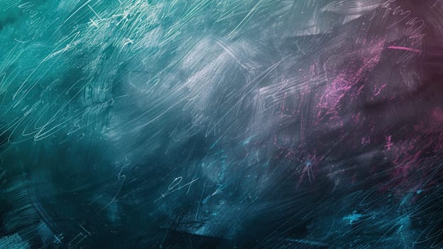A chalkboard displays vibrant spirals and abstract shapes, showcasing the creativity of students during an art session.