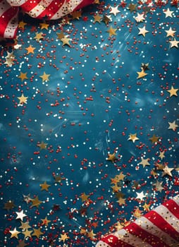 A festive background with red, white, and blue colors, stars and stripes. Perfect for celebrating Independence Day and patriotic holidays