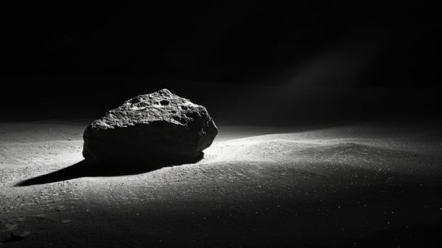 Lone Rock in the Void: A Spotlight on the Unknown.