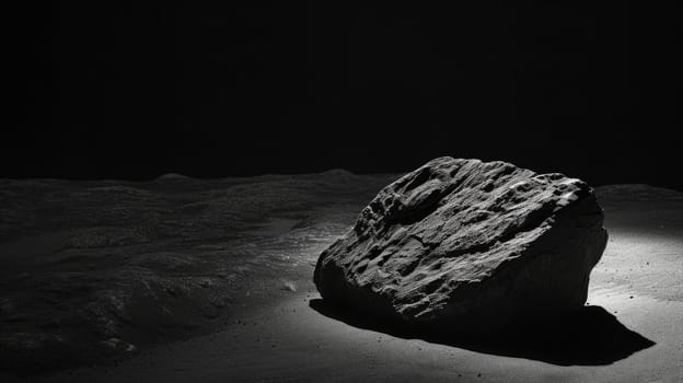 Lone Rock in the Void: A Spotlight on the Unknown.