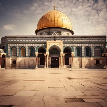 The Dome of the Rock, a Muslim shrine located in Jerusalem's Old City, is a breathtaking example of Islamic architecture. Its golden dome shines brightly against the sky, making it one of the most iconic landmarks in the city.