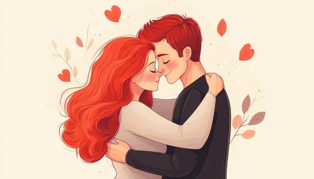 A man and a woman are passionately kissing and hugging each other, expressing their deep affection and love