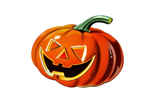 A pumpkin with a smiley face on it. The pumpkin is orange and has a black eye
