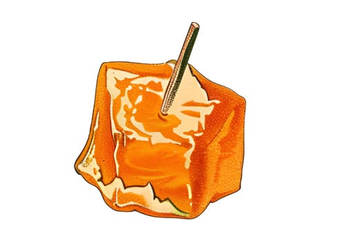 orange sweet pumpkin candy on a stick for Halloween