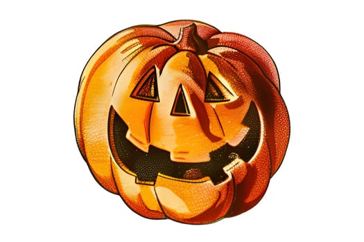 A pumpkin with a smiley face on it. The pumpkin is orange and has a black eye