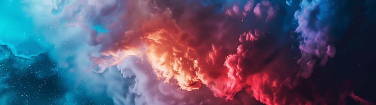 A mesmerizing abstract background featuring a gradient of pink and blue smoke, creating a dreamy and ethereal atmosphere.