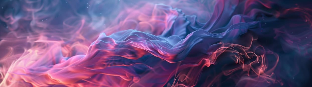 A mesmerizing abstract background featuring a gradient of pink and blue smoke, creating a dreamy and ethereal atmosphere.