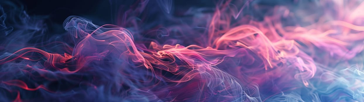 A mesmerizing abstract background featuring a gradient of pink and blue smoke, creating a dreamy and ethereal atmosphere.