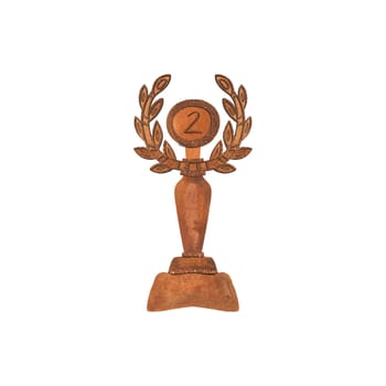 Shiny gold cup. Award for the winner of the competition. Bowl on pedestal. Symbol of success, good luck and achievements. Isolated watercolor illustration on white background. Clipart