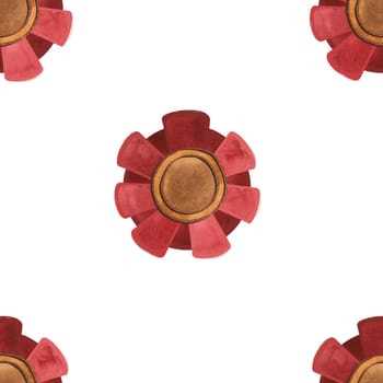 Competition winner prize: seamless pattern with sparkling cups and medals. Design of the award ceremony in watercolor