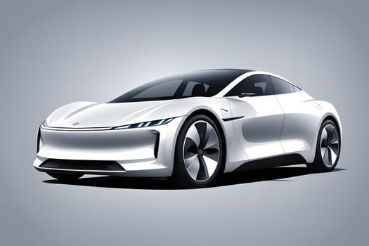 This electric sedan features a futuristic design with smooth curves and advanced technology. The vehicle showcases a streamlined silhouette, emphasizing efficiency and performance with its cutting-edge specifications.