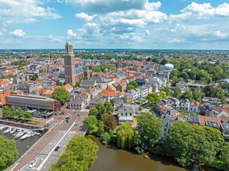 Aerial from the city Zwolle in the Netherlands